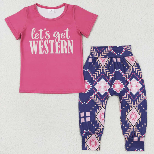 Western Style Baby Girls Clothes Short Sleeve Outfits GSPO0727