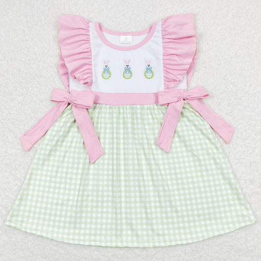 Baby Girls Dress Easter Bunny Bows Knee Length Dresses GSD0601