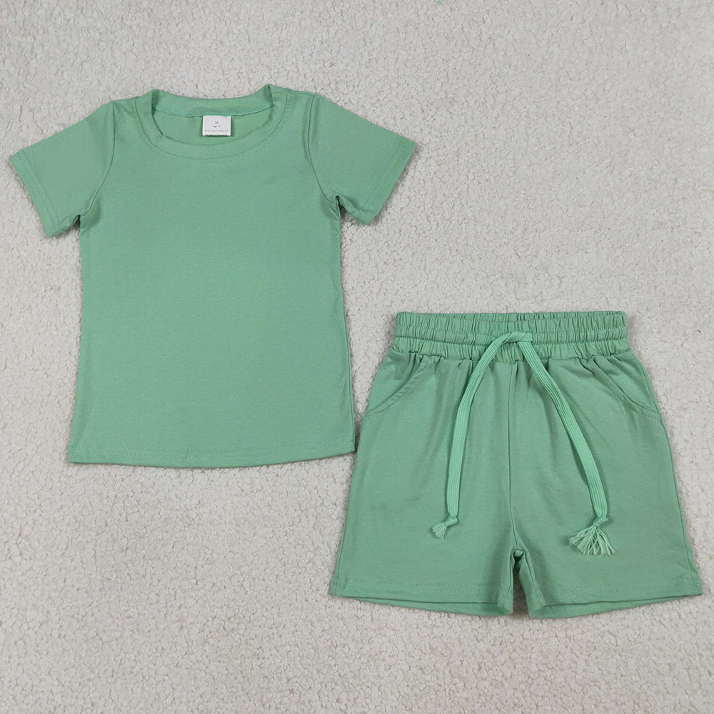 Baby Boys Clothes Green Short Sleeve Shirts Top Pockets Shorts Clothes Sets BSSO1886