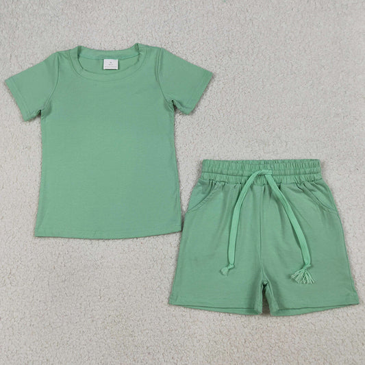 Baby Boys Clothes Green Short Sleeve Shirts Top Pockets Shorts Clothes Sets BSSO1886