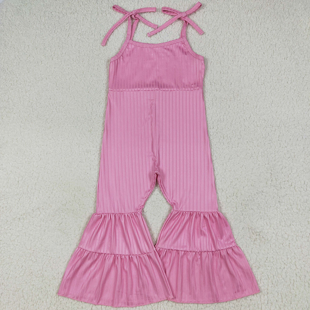 Baby Girls Jumpsuits Pink Strap Bell Bottom Jumpsuits SR3156 6.25