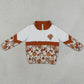 Baby Girls Clothes Turkey Bows Pumpkins Thanksgiving Zip Pullovers Top GT1723