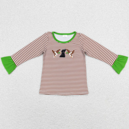 Baby Children Kids Clothes Tops Duck Stripes Sibling Embroidery Tee Shirts GT0367