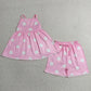 Baby Girls Clothes Pink Strap Polka Dots Tunic Short Clothes Sets GSSO3417