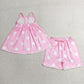 Baby Girls Clothes Pink Strap Polka Dots Tunic Short Clothes Sets GSSO3417