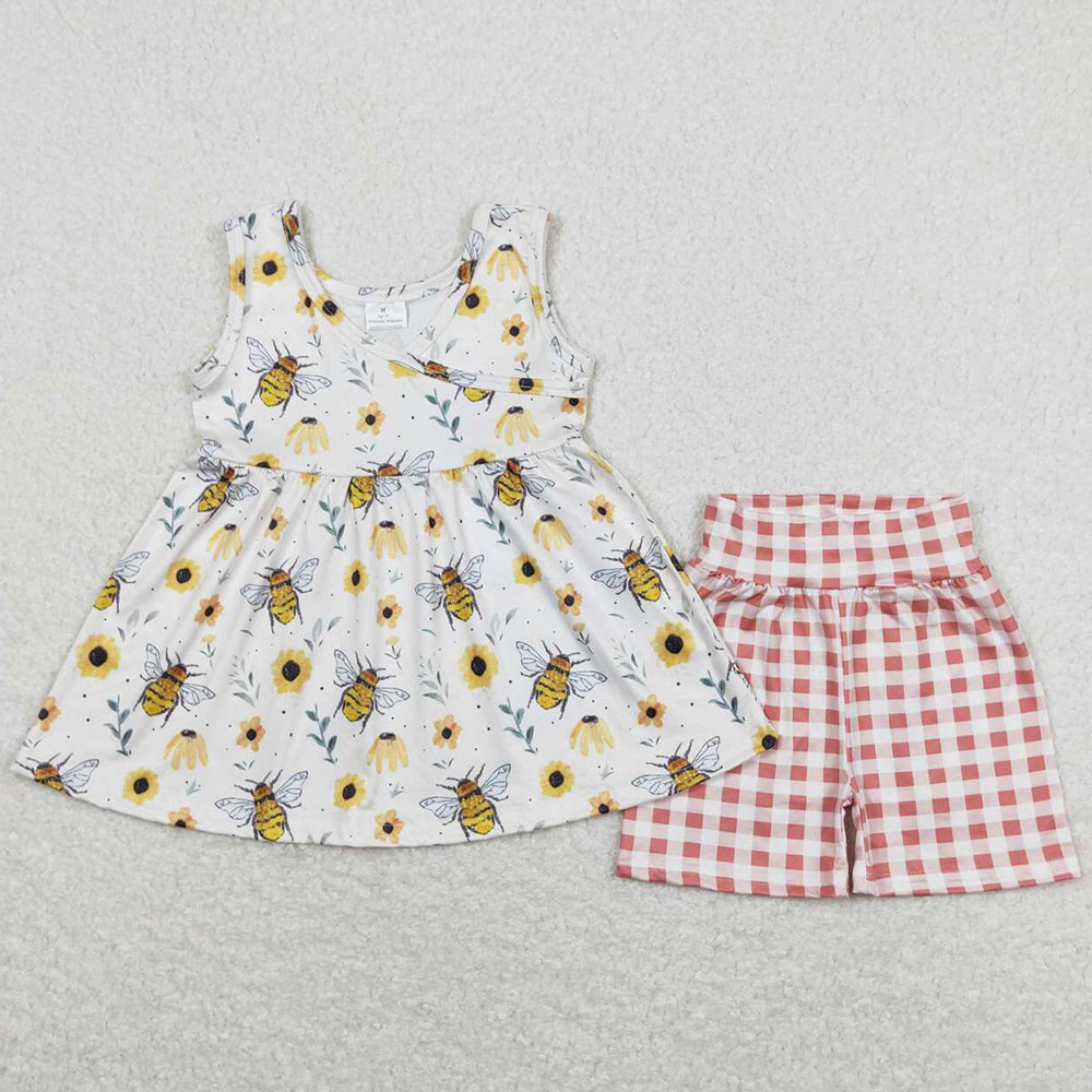 Baby Girls Clothes Bee Flower Print Summer Girls Clothing Sets GSSO0743