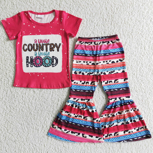 Wholesale Baby Girls Clothes Spring Short Sleeve Bell Pants Set GSPO0001