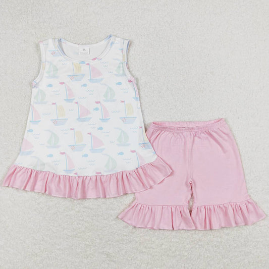 Cute Summer Baby Girls Clothes Ruffle Shorts Sets GSSO0766