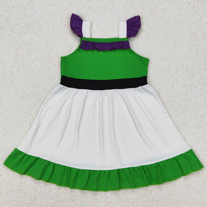 Baby Girls Dress Princess Green White Knee Length Dresses GSD1874 3.18