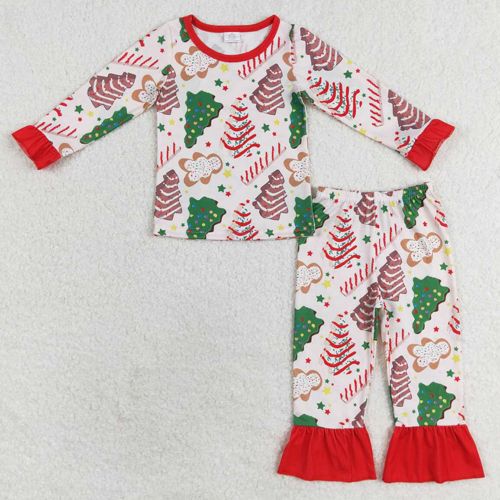 Baby Girls Pajamas Christmas Tree Cake Shirt Pants Bamboo Pajamas Sibling Clothes Sets GLP1321 BLP0549