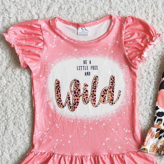 Boutique Baby Girls Clothing Flower Printed Cute Little Girls Summer Clothes Set D12-18