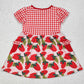 Baby Girls Dress Red Checkered Strawberry Knee Length Dresses GSD1612 3.22