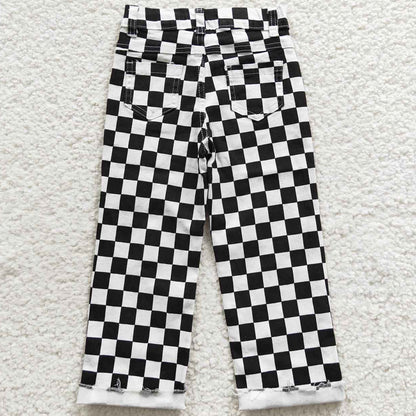 Baby Boys Jeans Black Check Denim Cool Pants P0122