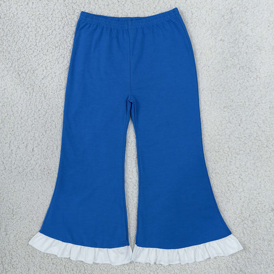 Baby Girls Pants Blue White Ruffle Flare Pants Bottom P1170