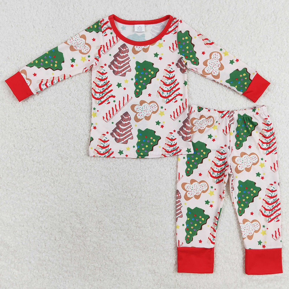 Boutique Baby Boys Pajamas Christmas Tree Cake Shirt Pants Bamboo Pajamas Sibling Clothes Sets GLP1321 BLP0549