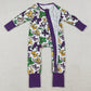 Baby Girls Rompers Mardi Gras Bows Masks Zipper Footie Rompers LR2678 10.3