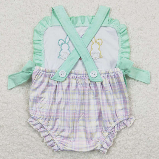 Baby Girls Romper Easter Rabbits Bows Straps Rompers SR0543