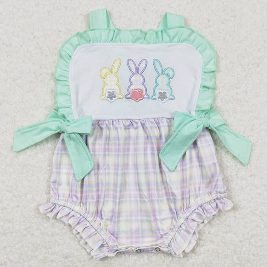 Baby Girls Romper Easter Rabbits Bows Straps Rompers SR0543