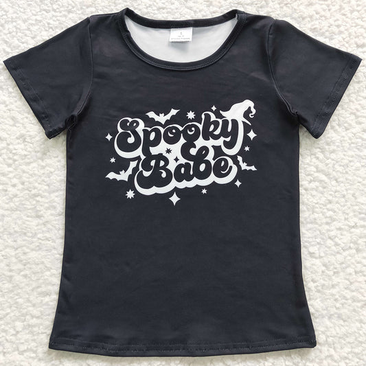 Baby Girls Clothes Spooky Babe Short Sleeve Shirts Tops GT0191