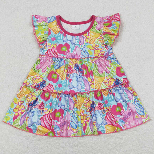 Baby Girls Clothes Top Flutter Sleeve Cartoon Tunic Tops GT0471