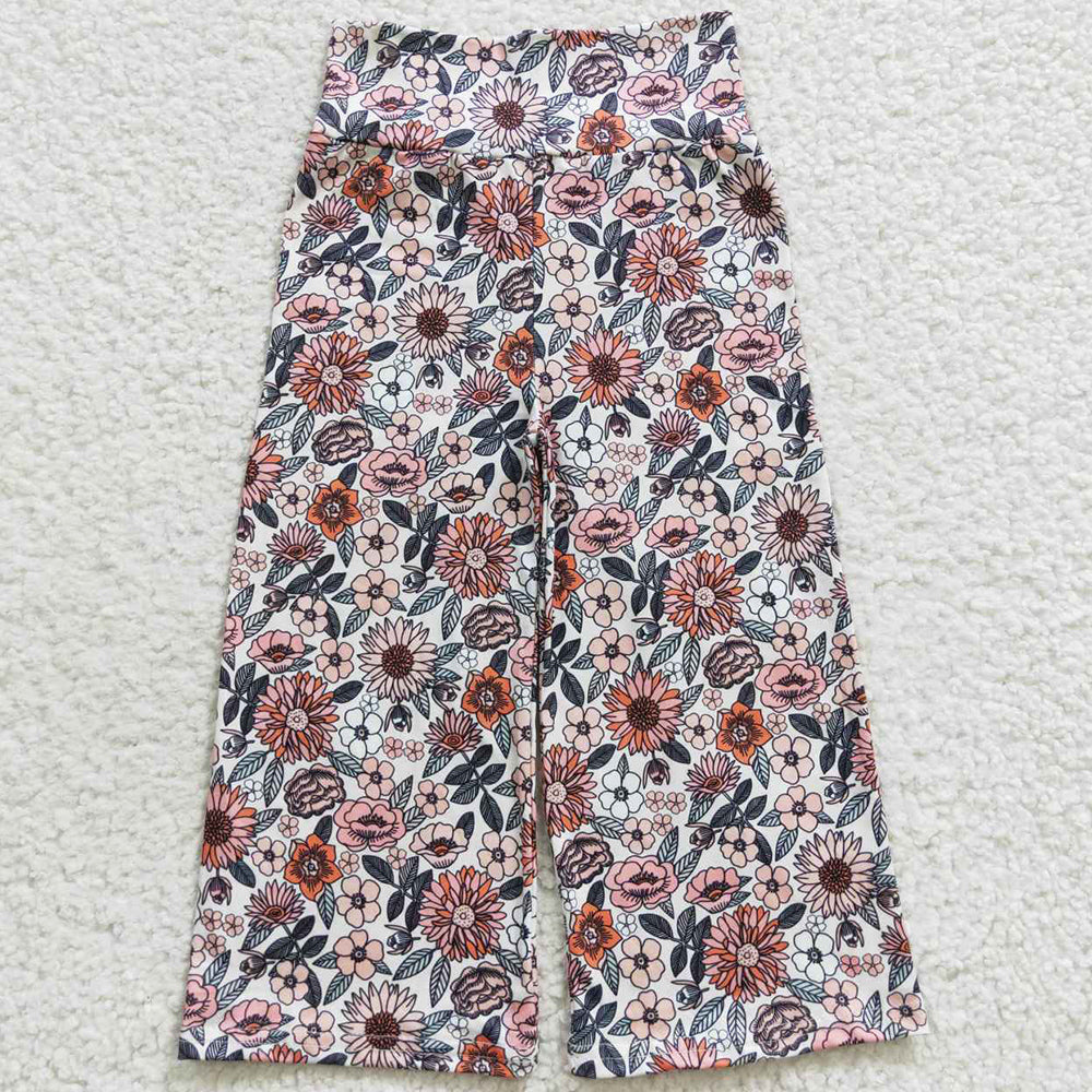 Baby Girls Pants Flowers Wide Bottom Pants P0154