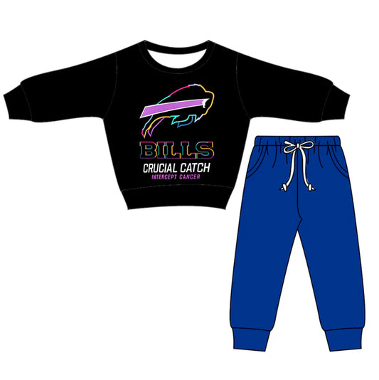 Preorder(moq 5)Baby Boys Bills Top Pockets Jogger Pants Team Clothes Sets 12.17