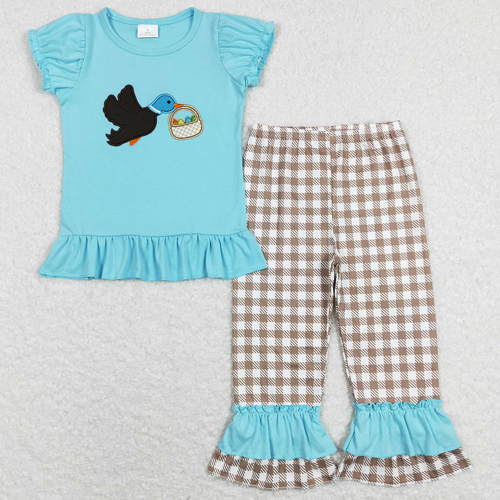 Baby Boys Clothes Easter Duck Eggs Top Bottom Pants Sibling Girls Sets BSPO0216