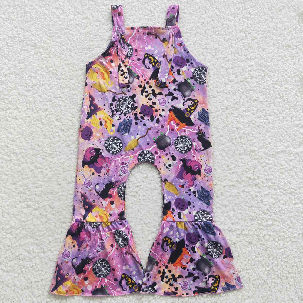 Boutique Baby Girls Jumpsuit Halloween Purple Straps Jumpsuits SR0390