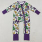 Baby Girls Rompers Mardi Gras Bows Masks Zipper Footie Rompers LR2678 10.3