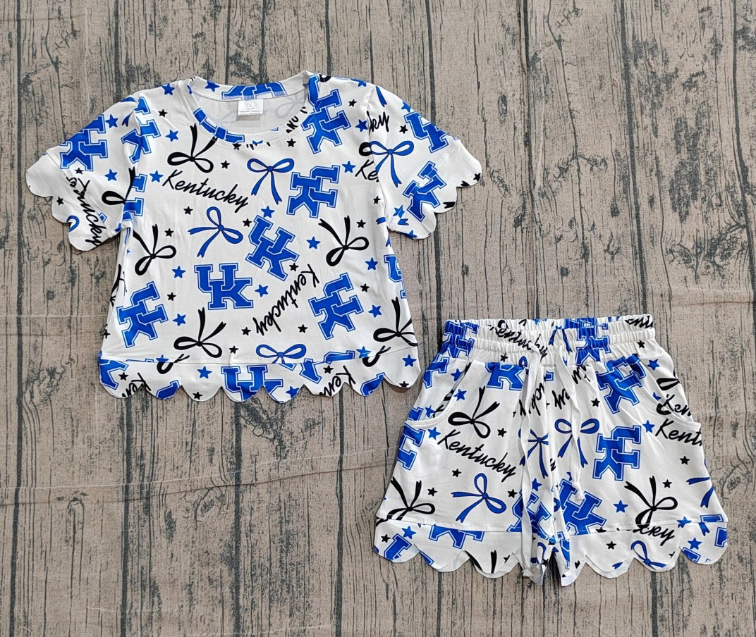 Baby Girls Clothes Short Sleeve Blue Shirts Top Shorts Clothes Sets Preorder