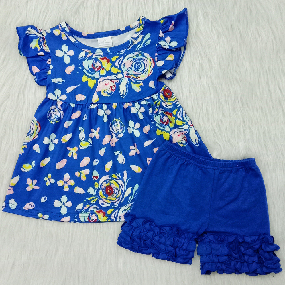 Fashion Toddler Girls Clothing Short Sleeve Summer Boutique Kids Outfits D5-16