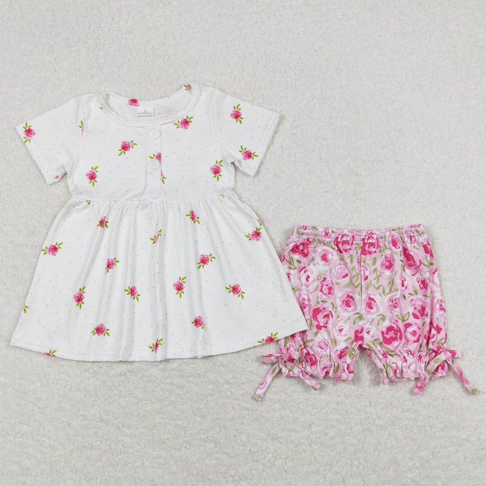 New Arrival Baby Girls Clothes Flower Print Summer Sets GSSO0684