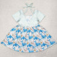 Baby Girls Dress Blue Whale Short Sleeve Knee Length Dresses GSD2011 4.9