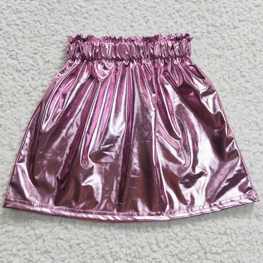 Baby Girls Skirt Boutique Pink Leather Skirts GLK0014