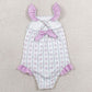 Baby Girls Swimsuits Flutter Sleeve Flowers Back Bows One-Piece Swimsuits S0643