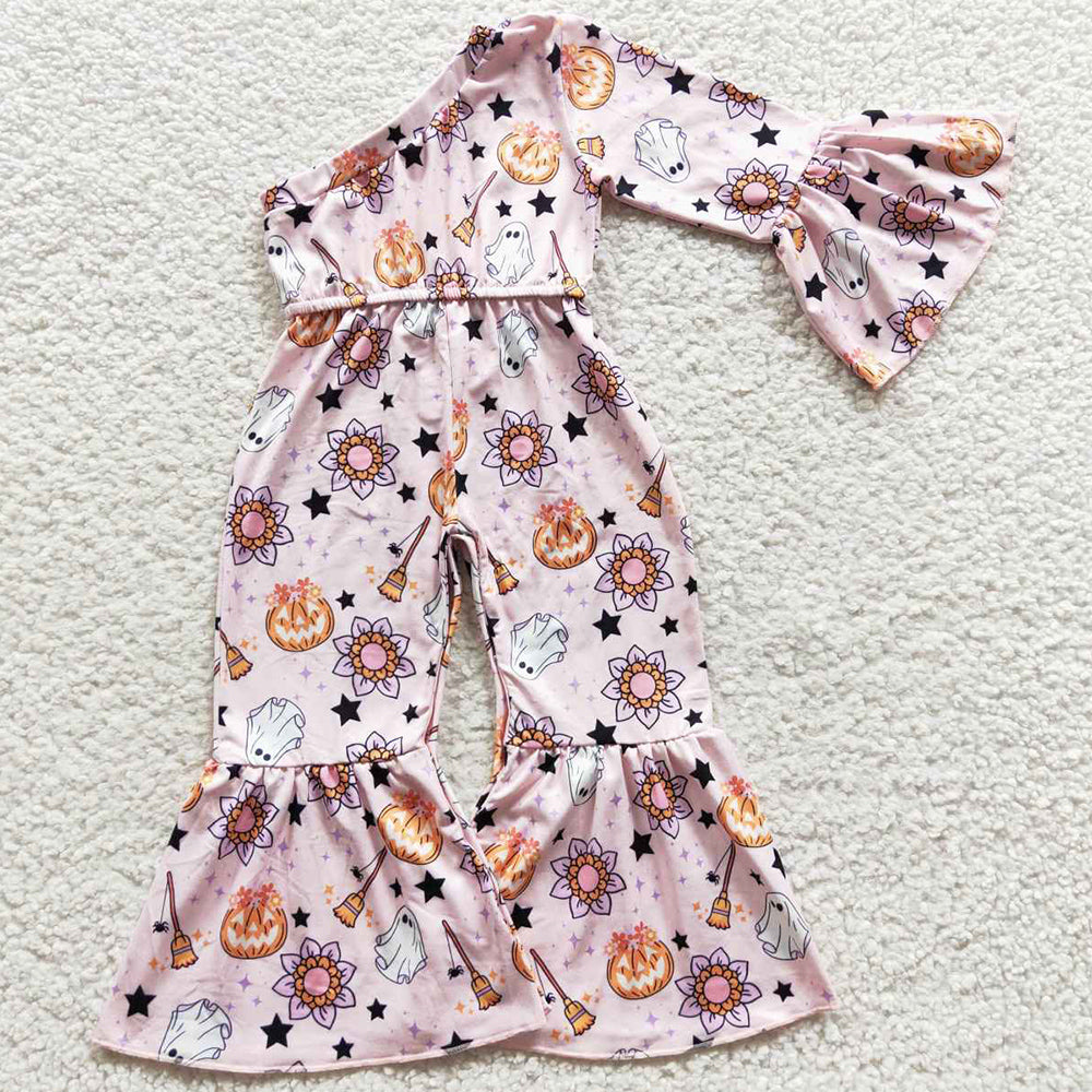 Halloween Boutique Baby Girls Jumpsuits Pumpkin Pink Girl Jumpsuit LR0287