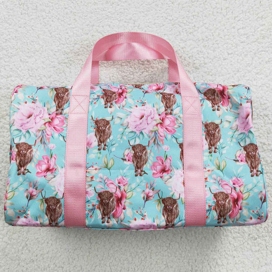 Boutique Girls Bags Highland Cow Flowers Western Gym Bags BA0084