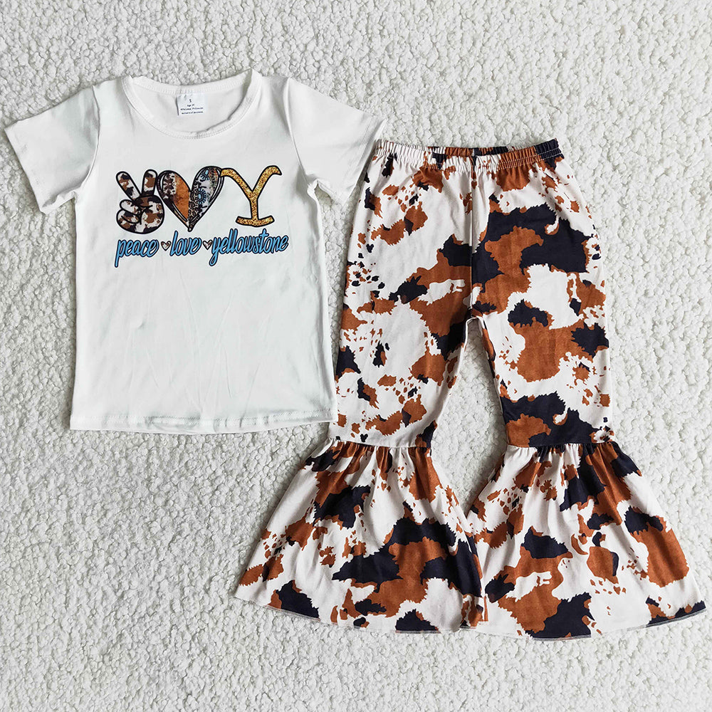 Kids Clothes Girls Bell Pants Set Spring Summer Toddler Girl Clothes E11-13