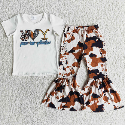 Kids Clothes Girls Bell Pants Set Spring Summer Toddler Girl Clothes E11-13