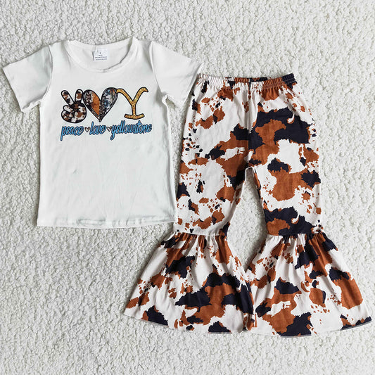 Kids Clothes Girls Bell Pants Set Spring Summer Toddler Girl Clothes E11-13