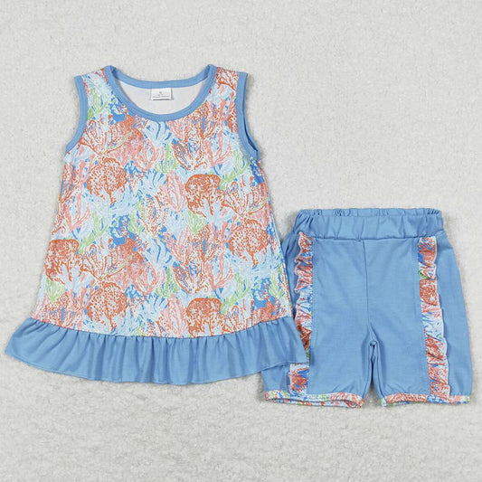 Flower Baby Girls Clothes Summer Boutique Girls Clothing Shorts Sets GSSO0831