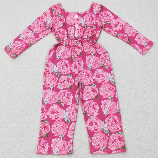 Baby Girls Jumpsuit Flowers Long Sleeve Bell Bottom Jumpsuits LR0715