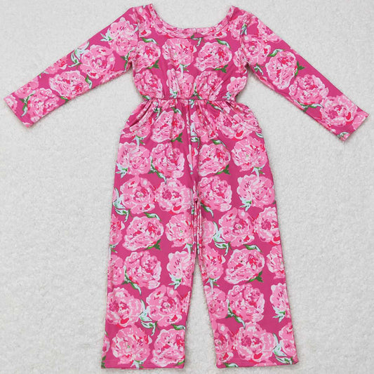 Baby Girls Jumpsuit Flowers Long Sleeve Bell Bottom Jumpsuits LR0715