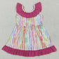Baby Girls Colorful Stripe Bows Knee Length Dresses GSD2322 5.21