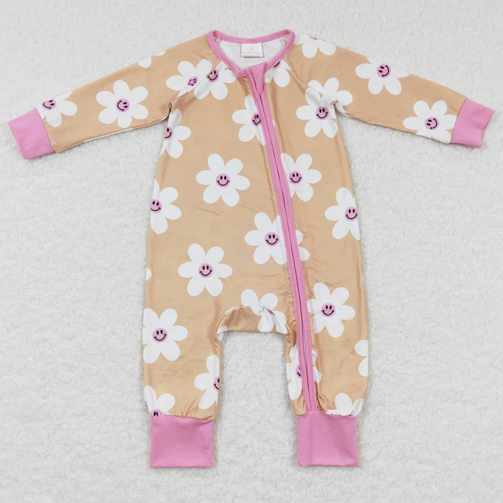 Flower Print Infant Baby Girls Rompers LR0732