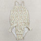 Baby Girls Swimsuits Strap Small Flowers Bows Swimsuits S0723