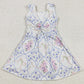 Baby Girls Dress Pink Flowers Bows Athletic Dresses GSD1864