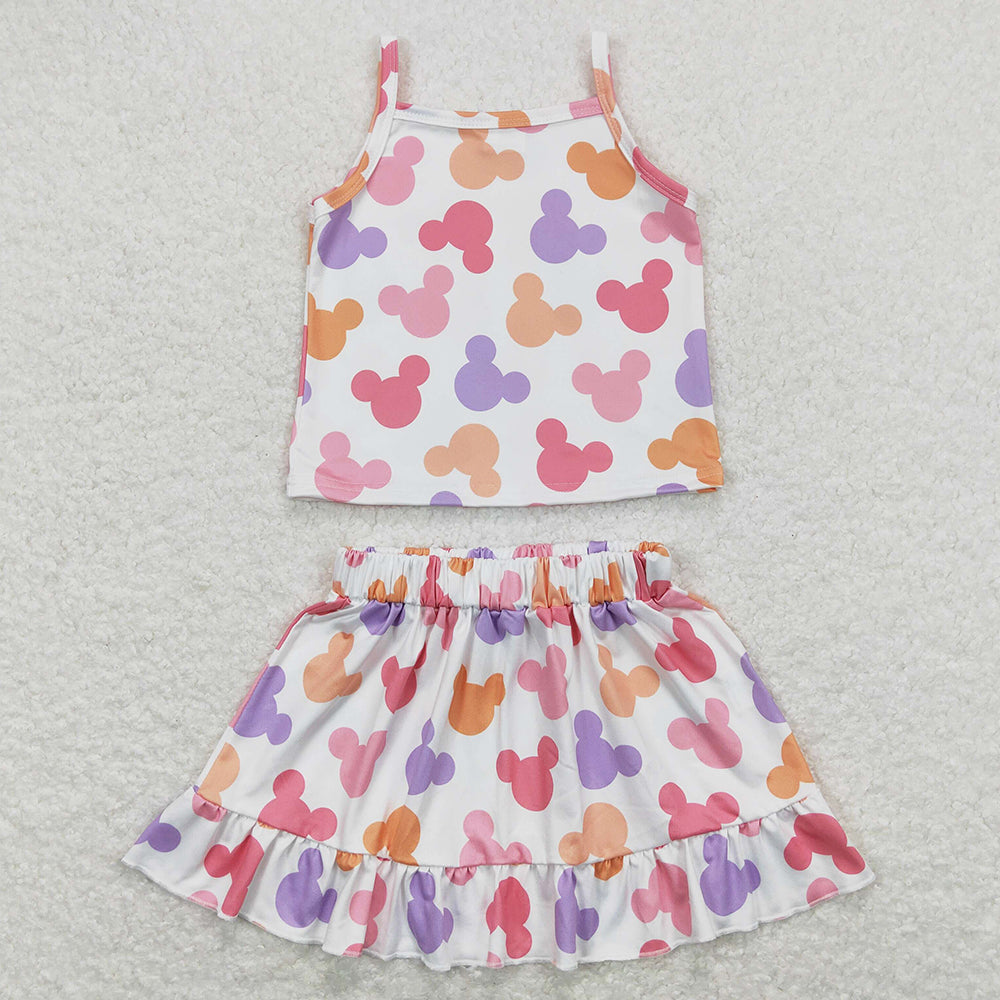 Baby Girls Clothes Straps Top Cartoon Skirts Summer Sets GSD0873