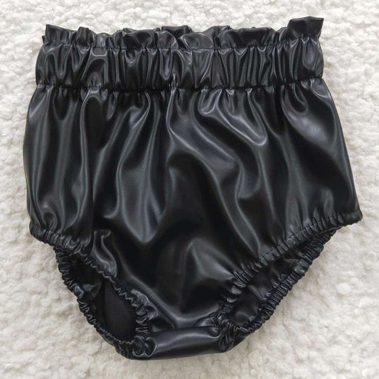 Black Baby Girls Bummies Leather Bummies Bottoms SS0105