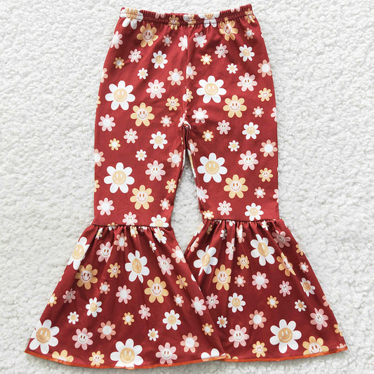 Flower Print Cute Girls Pants P0206